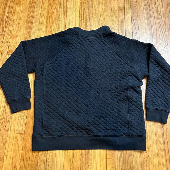 Eddie Bauer Sweatshirt Mens Medium Gray Quilted Quarter Snap Mock Neck - Picture 3 of 7